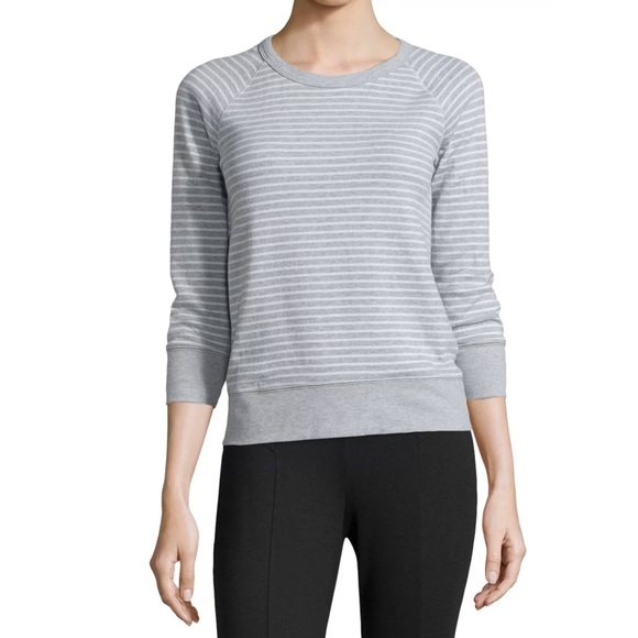 James Perse Tops - James Perse Gray Striped Sweat Shirt